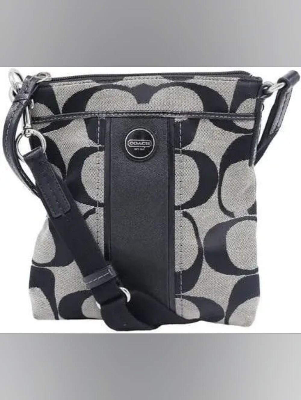 Coach Black & Gray Signature Crossbody Bag